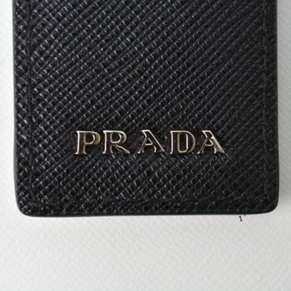 Prada Key Ring Key Holder Logo Patchwork Black Mu… - image 3